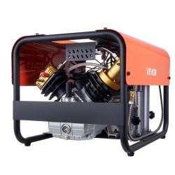 VEVOR 4500Psi/30Mpa PCp Air Compressor, Diving Scuba Tank Air Compressor, Double-Cylinder Auto Stop PCp Diving Compressor \w External Water & Fan