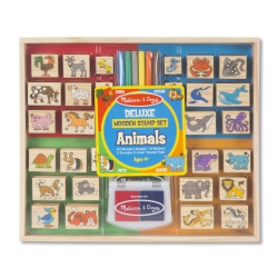 MELISSA & DOUG Deluxe Wooden Stamp Set - Animals