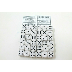 UNIVERSAL Chessex Arctic Camo 36 Speckled 12MM Pipped Dice Chx25911