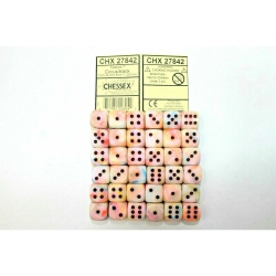 LION RAMPANT Chessex Dice 12MM D6 (36 Dice) Festive Circus / Chx27842 In Black