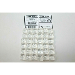 LION RAMPANT Chessex Dice 12MM D6 (36 Dice) Clear/white - Chx23801