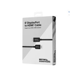 INSIGNIA Refurbished (Good) Best Buy Essentials 1.8M (6 Ft.) Displayport to HDMI Cable (Be-PCdphd6-C)