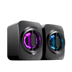 MYACUC Computer Speakers, RGB PC Speakers, USB Powered 3.5MM Aux Speaker for Desktop PC Laptop Tablet, Small Computer Speakers With Dynamic Lights