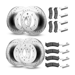 VEVOR Front And Rear Brake Kit Compatible \w 2002-2006 Chevrolet Avalanche 2500 (8 Stud), 2002-2004 Chevrolet Silverado 2500 (Models W/manual