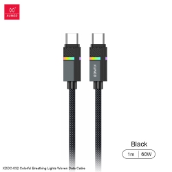 THE WAY Fast-Charging Braided Gaming Data Cable for Huawei And Apple, With Pd Breathing Light - Type C to Type C In Black