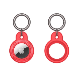 THE WAY Suitable for Airtag Protective Cover to Prevent Loss Of Apple Airtag2 Carbon Fiber Texture Tpu Tracker Protective Case - In Red