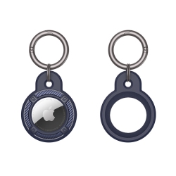 THE WAY Suitable for Airtag Protective Cover to Prevent Loss Of Apple Airtag2 Carbon Fiber Texture Tpu Tracker Protective Case - In Navy Blue