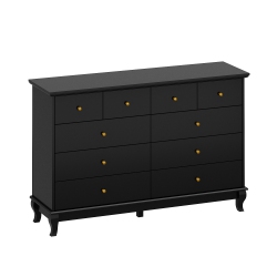 FAMAPY Modern 10-Drawer Dresser \w Golden Metal Handles & Smooth Slides, Large Storage Cabinet for Bedroom Clothes, Books & Accessories(55.1" L X