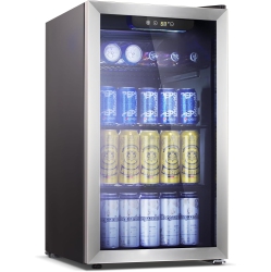 ANTARCTIC STAR 3.3 Cu.ft Mini Drink Fridge – Holds 125 Cans, Adjustable Removable Shelves, Black, Ideal for Office, Bar, Or Home Use
