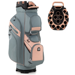 GYMAX Golf Cart Bag Molded Lock Top Golf Bag W/14-Way Full Length Dividers 11 Pockets