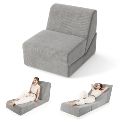 GYMAX 3-In-1 Folding Sofa Bed Convertible Sleeper Chair W/ Washable Zippered Cover