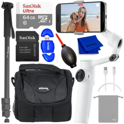 INSTA360 Flow 2 Pro Smartphone Gimbal Stabilizer (White) - 32GB Accessory Bundle