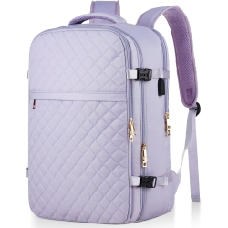 OECECA M Large Travel Backpack Women, Flight Approved Carry On Backpack, Water Resistant Anti-Theft Casual Daypack School Bag, 17.3 Inch, Purple