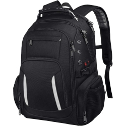 OECECA Large Laptop Backpack for Men, 17 Inch Computer Compartment Business Traveling Bookbag \w USB Charging Port, Waterproof, Tsa Friendly College