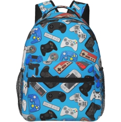 OECECA Backpack School Bag for Students Teens Men Women Laptop Backpacks Travel Daypack Bag \w Multiple Pockets, Video Game#03, One Size, Daypack