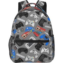 OECECA Backpack School Bag for Students Teens Men Women Laptop Backpacks Travel Daypack Bag \w Multiple Pockets, Video Game#02, One Size, Daypack