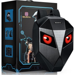 OECECA G Knight Led Motorcycle Backpack, Hard Case Riding Backpack Diy Motorbike Luggage Laptop Bag Waterproof, Large Size 19Inch