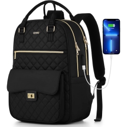 OECECA Backpack for Women, Laptop Bag for Travel Work College Teacher, School Backpack for Teen Girls Student, Sac A Dos Femme Voyage, Ladies Gifts, Black