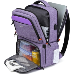 OECECA Lunch Backpack, Insulated Cooler Backpack Lunch Box for Women, 15.6 Inch Rfid Blocking Laptop Backpack \w USB Port, Water Resistant Leak-Proof