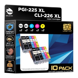 NINJA INK ® Compatible \w Canon Pgi-225 Cli-226 Pgi225 Cli226 Pixma Mg5220 Mg6120 Mg8120 Ip4820 Mx882 Mg5120 Mg8120B Mg5320 Mg6220 Mg8220 Mx712