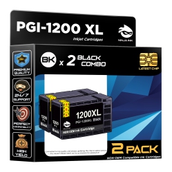 NINJA INK ® Compatible With Canon 1200Xl Pgi-1200 Pgi1200Xl - Canon Maxify Mb2020 Mb2120 Mb2320 Mb2700 Mb2720 (2Bk)