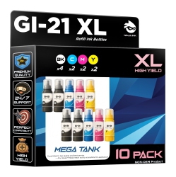 NINJA INK ® Compatible \w Canon Gi21 Gi-21 Gi 21 Gi-21 Ink Bottle Refill Megatank - Pixma G1220 G1230 G2260 G2270 G3060 G3260 G3270 G3290 G4270