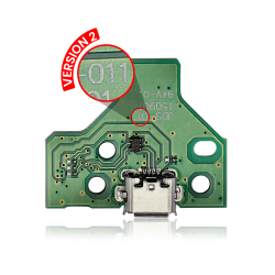 MS TECH Micro USB Charging Port Board With 12-Pin Flex Cable for Playstation 4 Controllers (Version 2: Jds-011)
