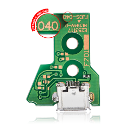 MS TECH Micro USB Charging Port Board With 12-Pin Flex Cable for Playstation 4 Controllers (Version 4: Jds-040)