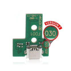 MS TECH Micro USB Charging Port Board With 12-Pin Flex Cable for Playstation 4 Controllers (Version 3: Jds-030)