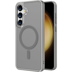 CSMART [Cs] Matte Silicone Hybrid Magnetic Magsafe Case Cover for Samsung Galaxy S25 Fe In Grey