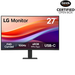 Open Box - LG 27" FHD 100Hz 5ms GTG Curved VA LCD Monitor (27U421A-B) - Black