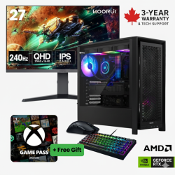 CANADA GAMING 5-In-1 Advanced Pro Gaming Bundle – Rx 9070 Xt 2K Monitor, Mouse, Keyboard, Headset | Amd Ryzen 7 9800X3D | 32 GB Ddr5-5600 | 2 Tb
