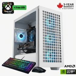 CANADA GAMING Essential Gaming PC – Geforce Rtx 5060 Ti 16GB | Intel Core I5-14400F | 16 GB Ddr5-5600 | 1 Tb SSD | Wi‑Fi | Xbox Game Pass - In White