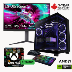 CANADA GAMING 5-In-1 Supreme Gaming Bundle – Nvidia Geforce Rtx 5090 4K Monitor, Mouse, Keyboard, Headset | Amd Ryzen 7 9800X3D | 32 GB Ddr5-5600