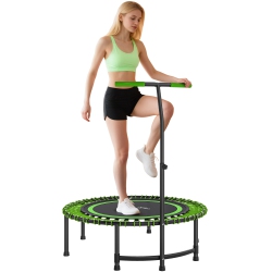 SOOZIER 45" Rebounder Trampoline for Adults, Mini Fitness Trampoline Bungee Rebounder \w 5-Level Adjustable Handle, Indoor Outdoor Jumping Cardio