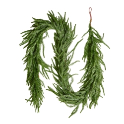 VEVOR Christmas Garland, 6-Ft Realistic Norfolk Pine Garland, Evergreen Real Touch Artificial Faux Greenery Garlands, for Holiday Indoor Outdoor