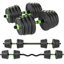 SOOZIER Adjustable Dumbbell Set, 3 In 1 Weights Dumbbells Set for Home Gym, 66Lb Free Weights \w Connector And Non-Slip Grip, Fitness Strength