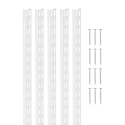 VEVOR 60-Inch 5 Pack Shelf Pilaster, Dual Track Upright Wall Shelving System, Heavy Duty Support System Twin Slot Shelf Rails, 25 Screws, Suitable