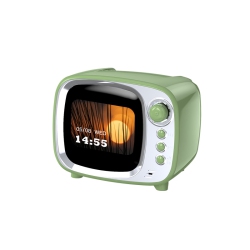 GREEN SCENIC Multifunctional Bluetooth Speaker Alarm Clock | 8W Bass | Bluetooth Calling | Dynamic Screen | Fm Radio, Tf Card, And USB-C Port | Long