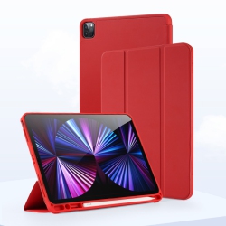 THE WAY Ipad Air 13 Case (for 2024/2025 Ipad) With Anti-Fingerprint, Drop-Resistant, And Shockproof Stand - Bright In Red