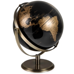 COSTWAY 9-Inch Metallic World Globe 720° Rotating Earth Globe With Metal Stand In Black