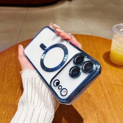 CC Topsave Soft Clear Case for Iphone 17 Pro Max 6.9-Inch, Camera Lens Full Protection, With Magsafe, Shockproof Electroplated Tpu Cover In Blue