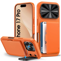 HLD Iphone 17 Pro Wallet Case \w Camera Cover Kickstand, Card Holde Military Grade Drop, Heavy Duty Women Men Protective Phone Case for Iphone 17 Pro