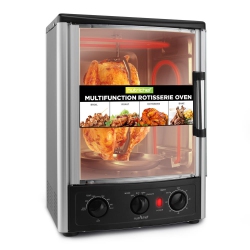 NUTRICHEF Multi-Function Rotisserie Countertop Oven | 24 Quart Vertical Glass Door Convection Oven, for Rotisserie Roasting & Broiling | Timer &