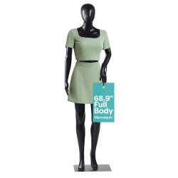 SERENELIFE Female Mannequin – 68.9" Life-Size Dress Form \w Realistic Face, Rotating Head, Flexible Limbs, Detachable Body & Sturdy Metal Base For