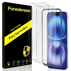 HLD 3 Pack Iphone 17 Screen Protector, 6.3 Inch Military Grade Shatterproof Protection, Screen Protector Tempered Glass \w Easy Installation Tool