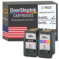 DOORSTEPINK Brand for Canon Pg-240Xl / Cl-241Xl Color Value Pack High Yield Remanufactured In The Usa Ink Cartridges In Black