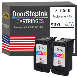 DOORSTEPINK Brands for Canon Cl-211Xl Color Remanufactured In The Usa Ink Cartridges Twin Pack
