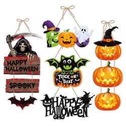 MYACUC 5PCs Halloween Party Decors Pumpkin Ghost Bat Door Hanging Pendents Happy Halloween Ghost Festival Party Decorations for Home