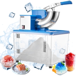 VEVOR 2000Rpm Commercial Ice Crusher 661Lbs/h, 350W Electric Snow Cone Machine \w 4 Blades, Stainless Steel Shaved Ice Machine \w 11 Gal Crushed-Ice